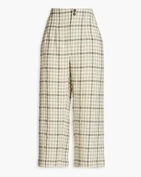 Gentryportofino Gingham wool-twill culottes - Gray Gray