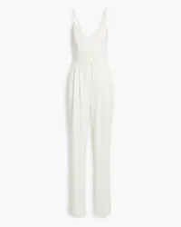 NICHOLAS Ziggy lace-up crepe wide-leg jumpsuit - White White