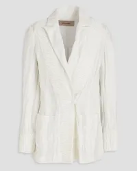 Gentryportofino Crinkled cotton-blend twill blazer - White White