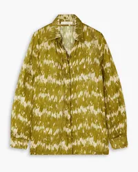 Savannah Morrow Cliff patchwork printed silk blouse - Green Green