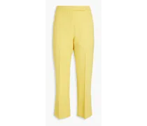Wool-twill straight-leg pants - Yellow