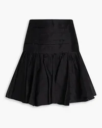 Sandro Fluted pleated linen-blend gauze mini skirt - Black Black