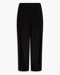 Balmain Cropped crepe tapered pants - Black Black