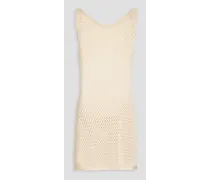 Kir open-back crocheted Pima cotton mini dress - White