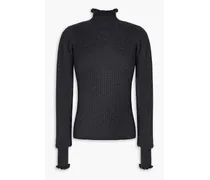 Ribbed cashmere turtleneck sweater - Gray