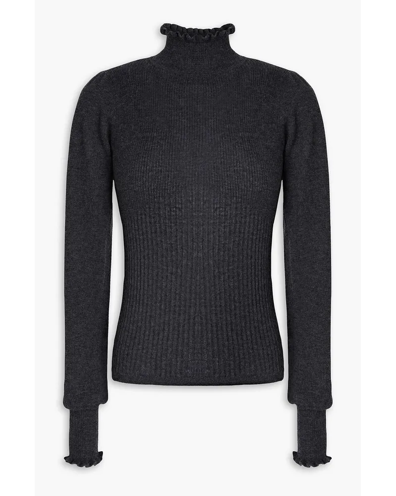 Autumn Cashmere Ribbed cashmere turtleneck sweater - Gray Gray