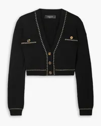 Versace Cropped ribbed wool-blend cardigan - Black Black