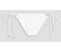 Bahamas embellished low-rise bikini briefs - White