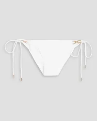 Melissa Odabash Bahamas embellished low-rise bikini briefs - White White