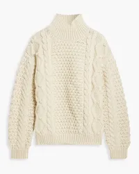 Nili Lotan Hawthorn cable-knit wool turtleneck sweater - White White