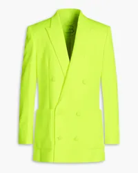 Balmain Double-breasted neon crepe blazer - Yellow Yellow