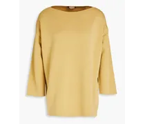 Silk and cotton-blend sweater - Yellow