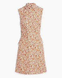 Derek Lam Serena printed cotton-blend poplin mini shirt dress - Orange Orange