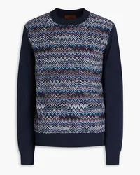 Missoni Jacquard-knit cotton-blend sweater - Blue Blue