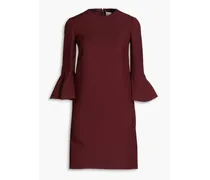 Wool and silk-blend mini dress - Burgundy