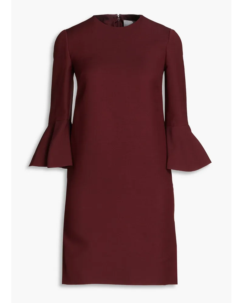 Wool and silk-blend mini dress - Burgundy