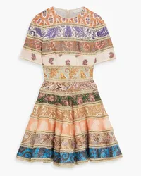 Zimmermann Lace-trimmed patchwork paisley-print linen mini dress - Multicolor Multicolor