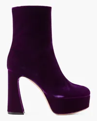 Gianvito Rossi 70 velvet platform ankle boots - Purple Purple