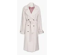 Belted crinkled twill trench coat - Purple