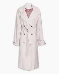 ba&sh Belted crinkled twill trench coat - Purple Purple