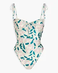 AGUA BENDITA Ébano floral-print underwired swimsuit - Green Green