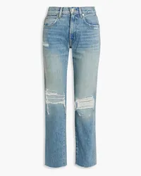 SLVRLAKE Hero frayed high-rise straight-leg jeans - Blue Blue