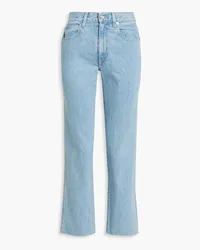 SLVRLAKE Hero frayed high-rise straight-leg jeans - Blue Blue