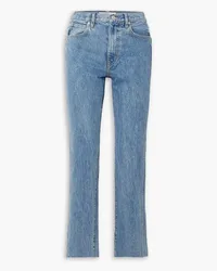 SLVRLAKE Hero distressed high-rise slim-leg jeans - Blue Blue