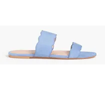 Santorini scalloped suede sandals - Blue