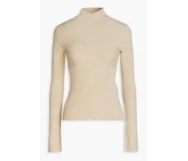 Mylene ribbed cotton-blend turtleneck sweater - Neutral