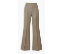 Mona houndstooth wool flared trousers - Neutral
