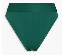 Ivy ribbed high-rise bikini briefs - Green