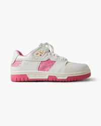 Acne Studios Two-tone textured and cracked-leather sneakers - Pink Pink