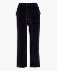 Nili Lotan Daphne cropped cotton-blend velour track pants - Blue Blue