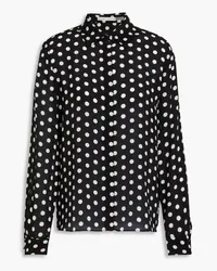 Alice + Olivia Alice Olivia - Polka-dot silk crepe de chine shirt - Black Black