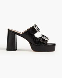 Maje Leather platform loafers - Black Black