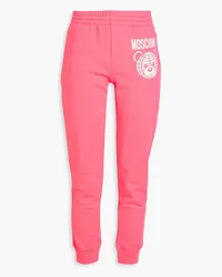 Moschino Printed French cotton-terry track pants - Pink Pink