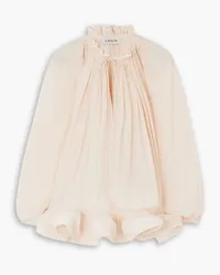 Lanvin Ruffled gathered charmeuse blouse - Pink Pink