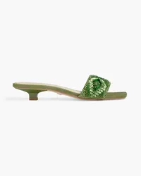 Veronica Beard Finlee embellished suede mules - Green Green