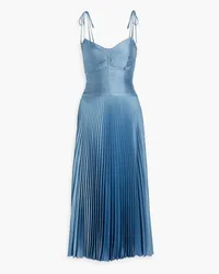 Derek Lam Rochelle pleated satin-crepe midi dress - Blue Blue