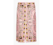Printed silk-twill skirt - Pink