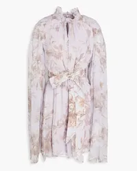 Erdem Clarice floral-print silk-georgette mini dress - Purple Purple