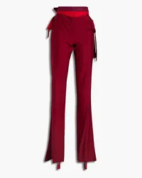 Valentino Garavani Silk-crepe straight-leg pants - Burgundy Burgundy