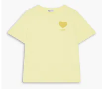 Printed cotton-jersey T-shirt - Yellow