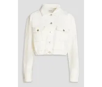 Azalea cropped denim jacket - White
