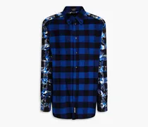 Printed cotton-flannel shirt - Blue
