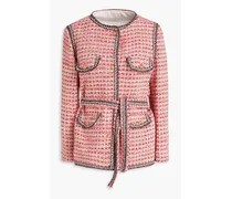 Metallic cotton-blend tweed jacket - Pink