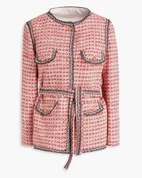 Maje Metallic cotton-blend tweed jacket - Pink Pink