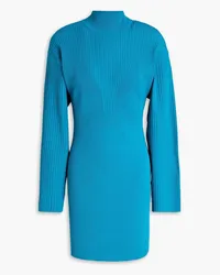 Hervé Léger Ribbed-knit mini dress - Blue Blue