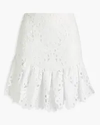 Maje Ruffled guipure lace mini skirt - White White